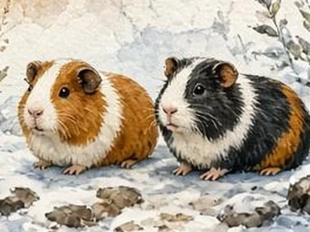 Illustration de deux cochons d'Inde